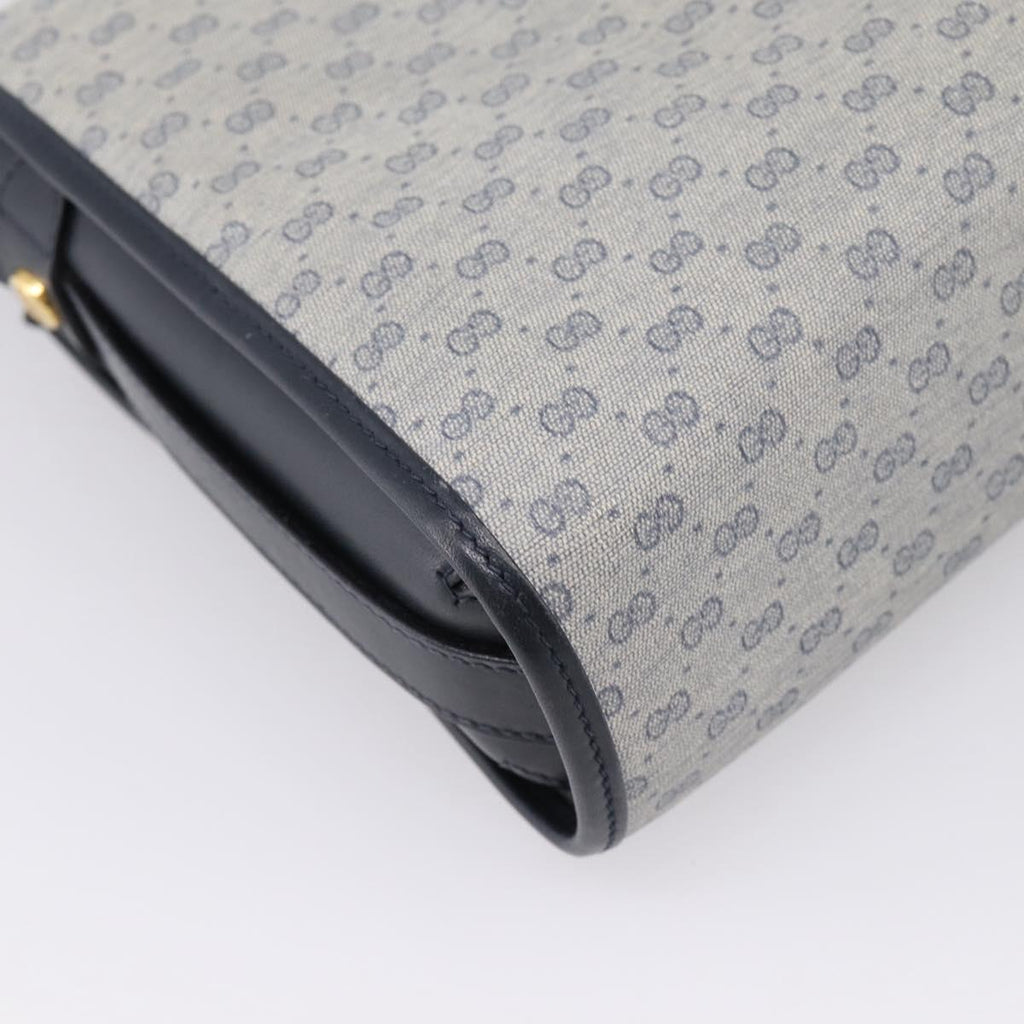 GUCCI Micro GG Supreme Shoulder Bag PVC Navy Gold 001 14 0712 Auth BA16361