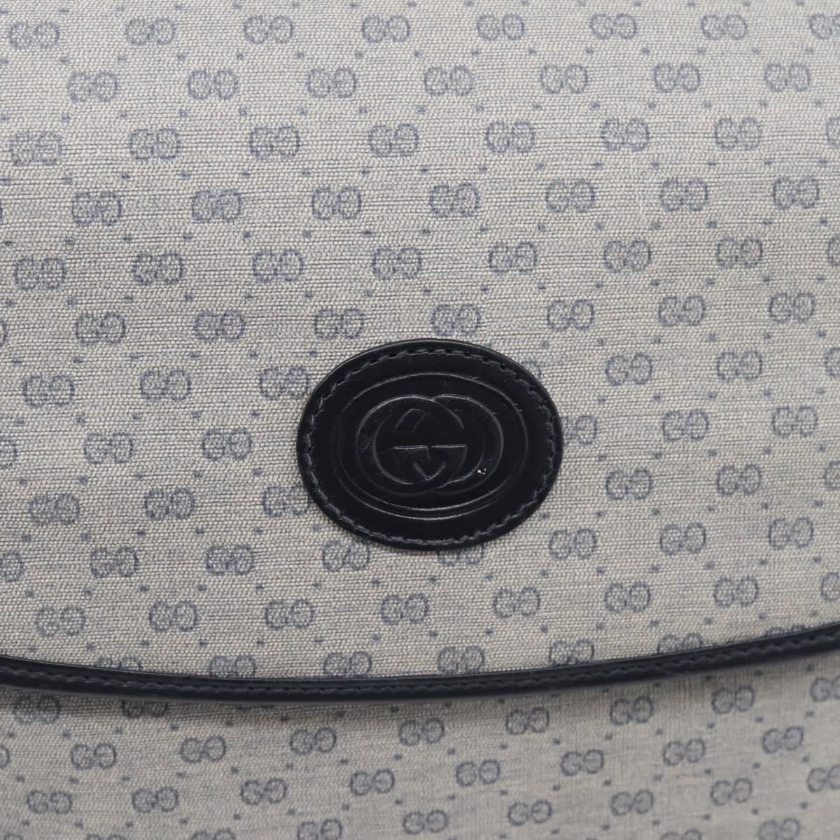 GUCCI Micro GG Supreme Shoulder Bag PVC Navy Gold 001 14 0712 Auth BA16361