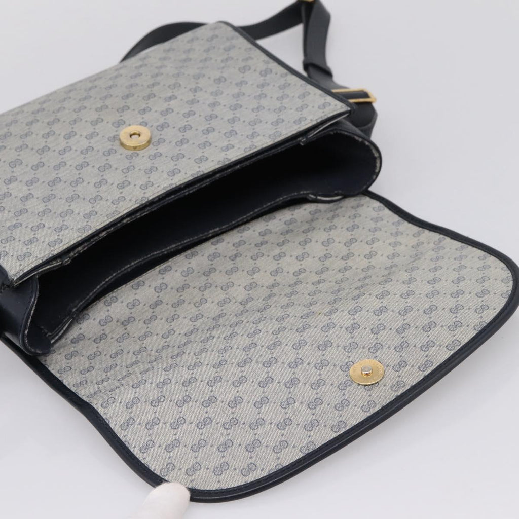 GUCCI Micro GG Supreme Shoulder Bag PVC Navy Gold 001 14 0712 Auth BA16361