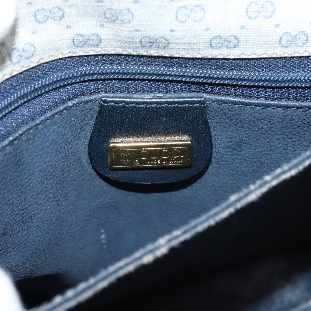 GUCCI Micro GG Supreme Shoulder Bag PVC Navy Gold 001 14 0712 Auth BA16361