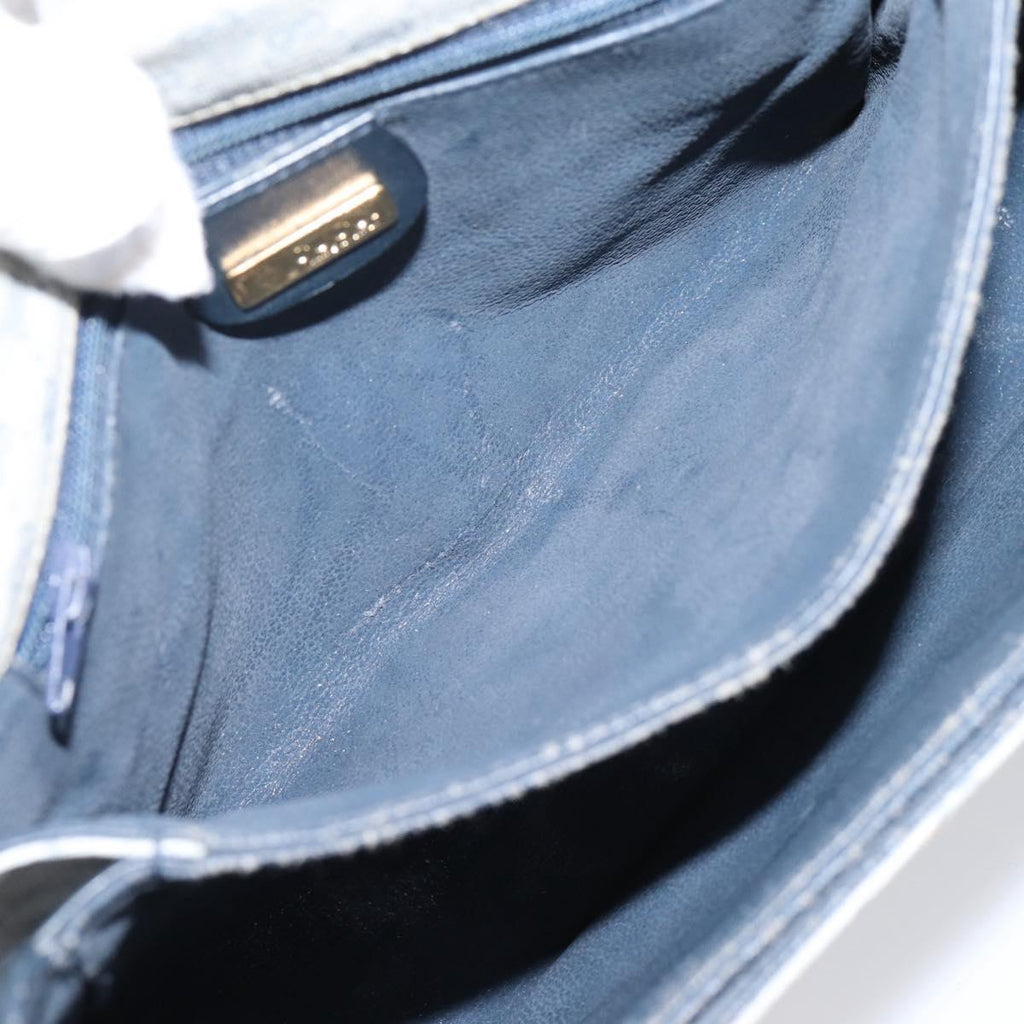 GUCCI Micro GG Supreme Shoulder Bag PVC Navy Gold 001 14 0712 Auth BA16361