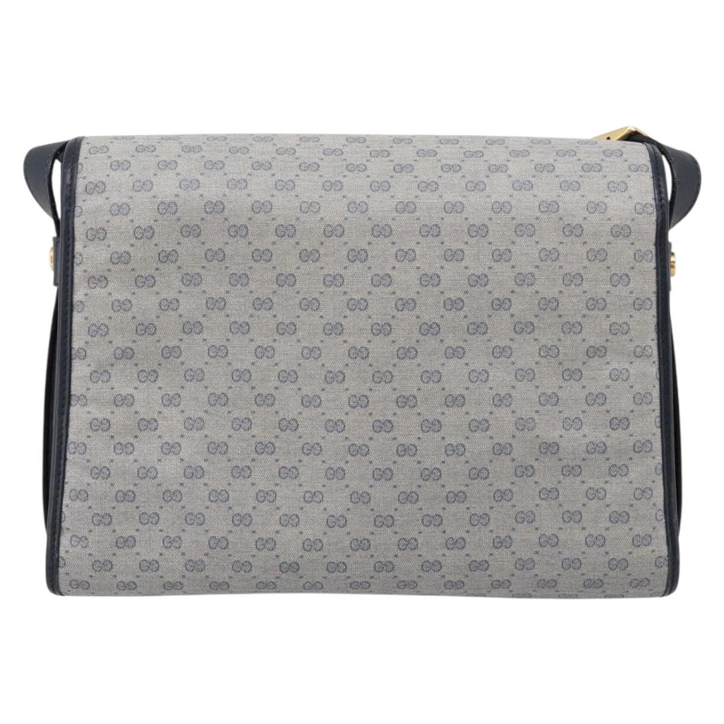 GUCCI Micro GG Supreme Shoulder Bag PVC Navy Gold 001 14 0712 Auth BA16361