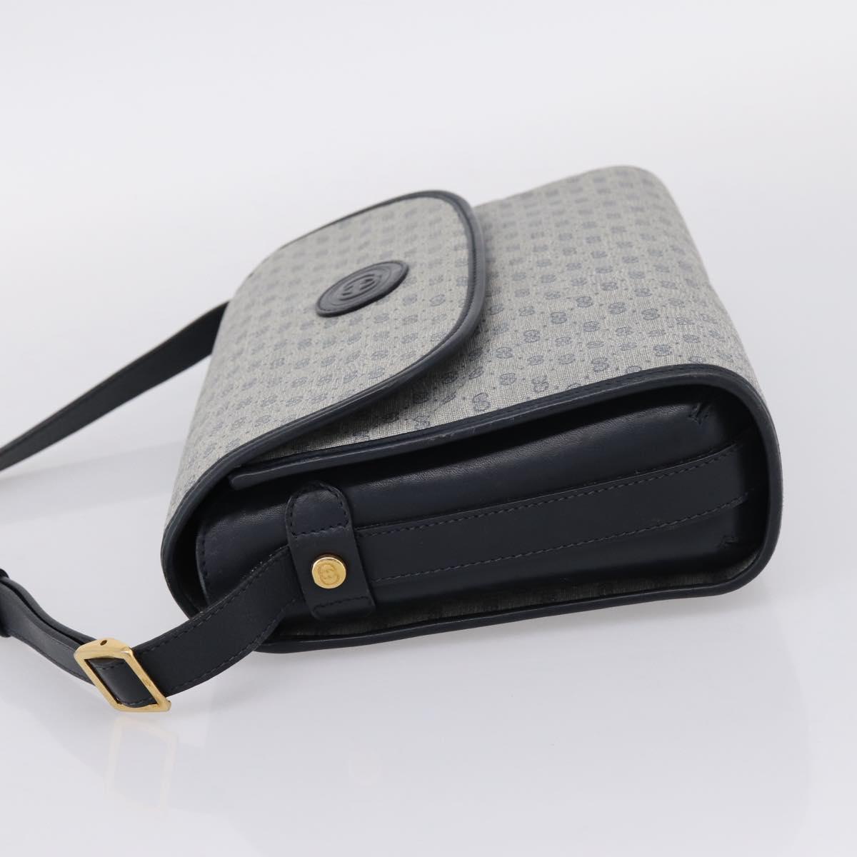 GUCCI Micro GG Supreme Shoulder Bag PVC Navy Gold 001 14 0712 Auth BA16361