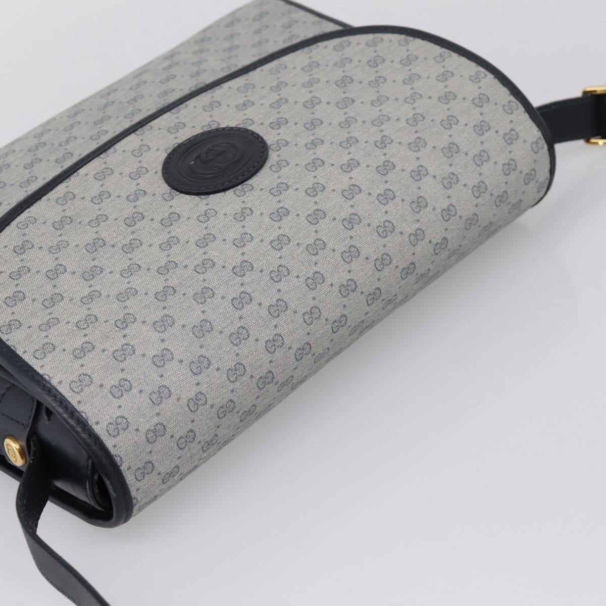 GUCCI Micro GG Supreme Shoulder Bag PVC Navy Gold 001 14 0712 Auth BA16361