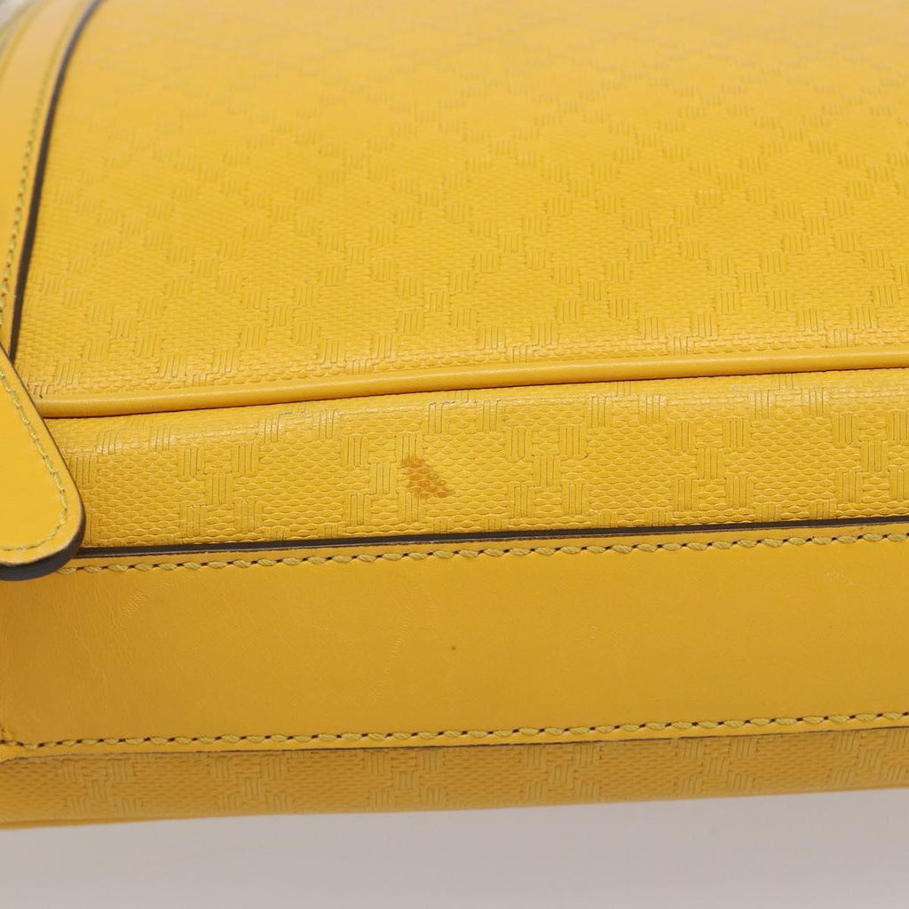 GUCCI Diamante Shoulder Bag Leather Yellow Gold 201448 Auth BA16419A