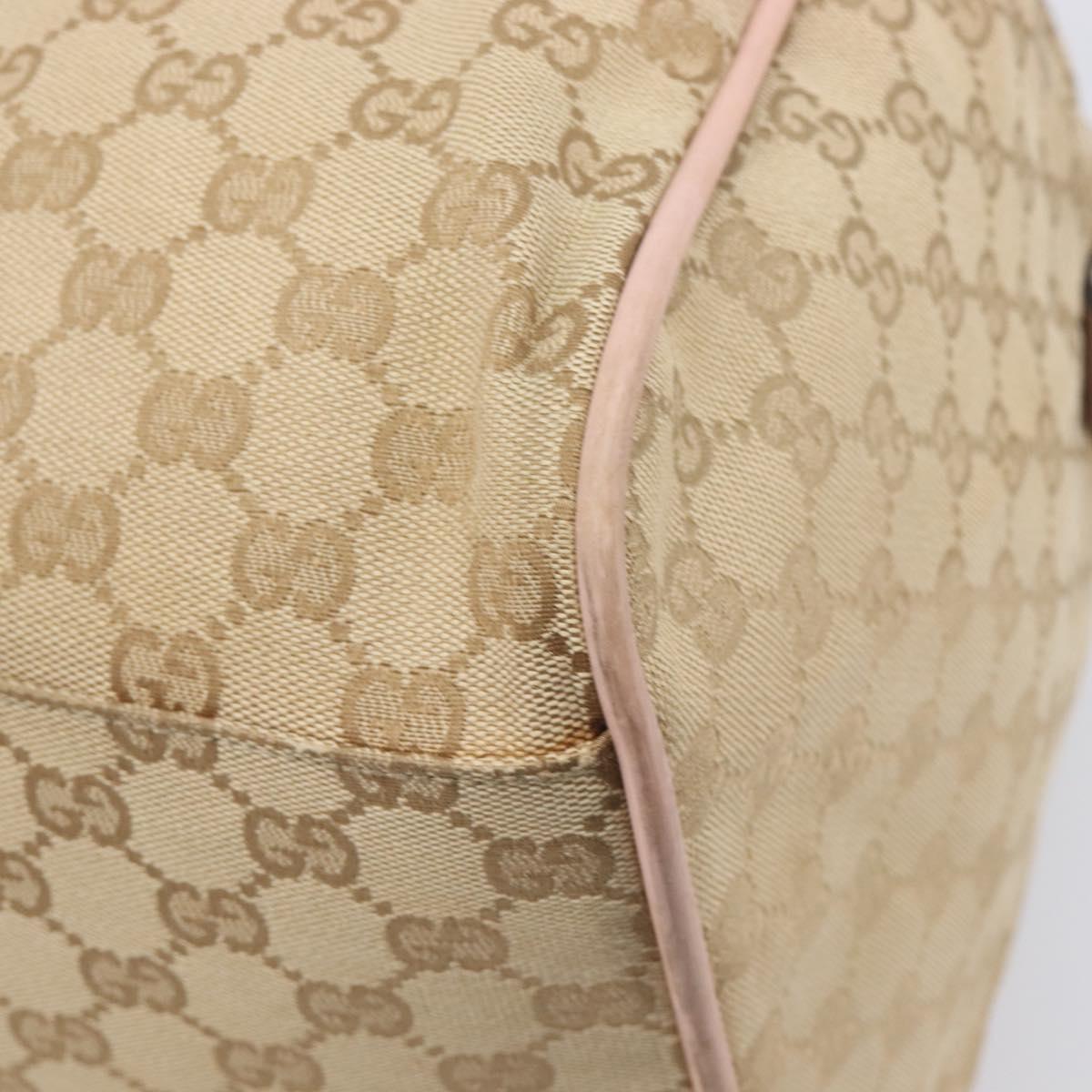GUCCI GG Canvas Sherry Line Boston Bag Beige Gold 153240 Auth BA16444