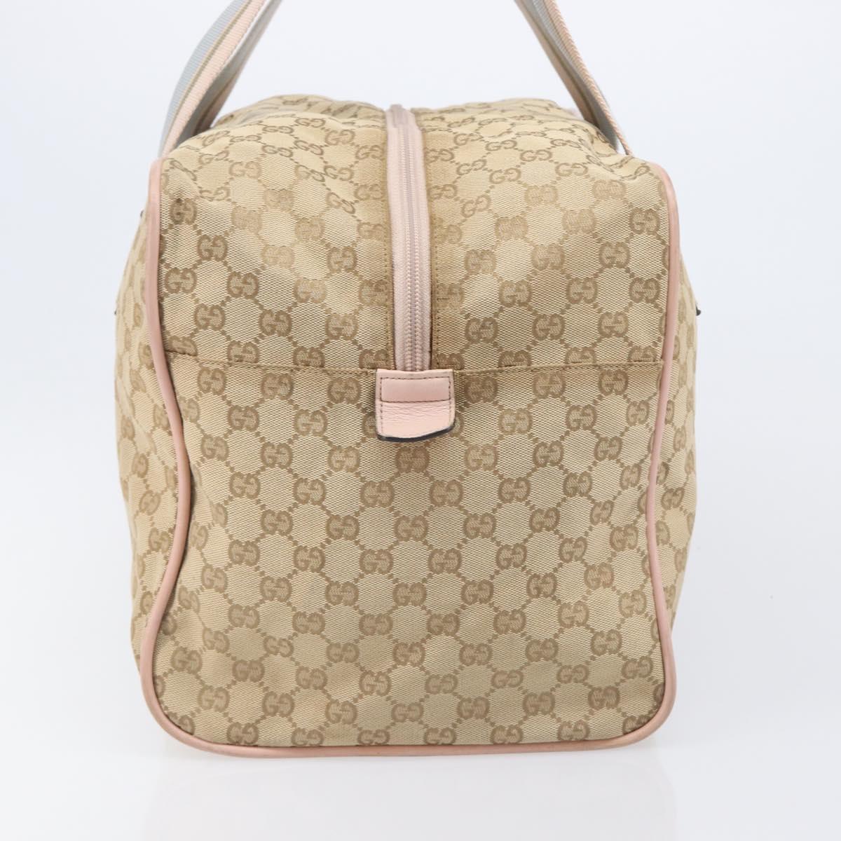 GUCCI GG Canvas Sherry Line Boston Bag Beige Gold 153240 Auth BA16444