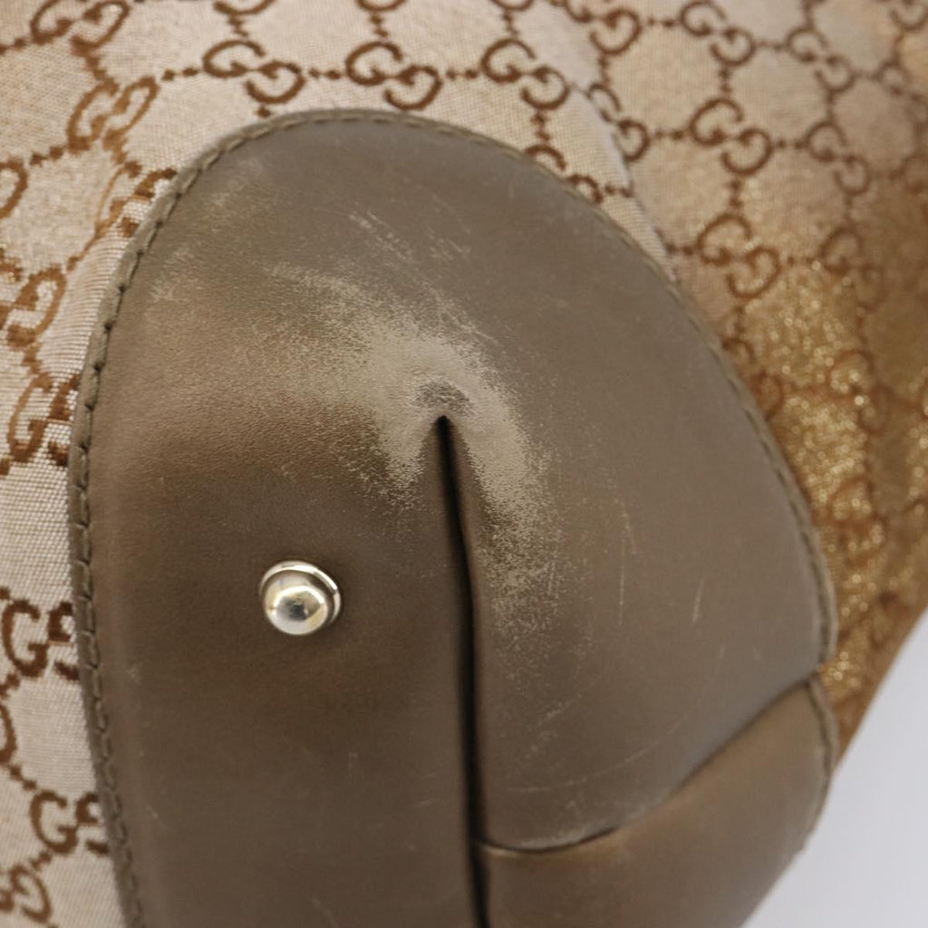 GUCCI GG Canvas Tote Bag Beige Gold 269956 Auth BA16448