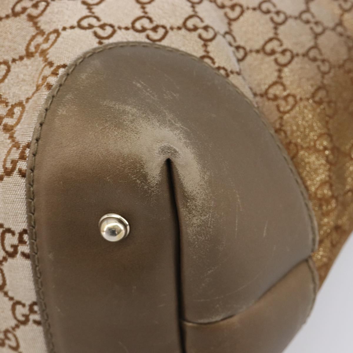 GUCCI GG Canvas Tote Bag Beige Gold 269956 Auth BA16448