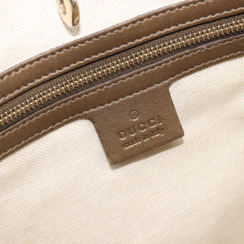 GUCCI GG Canvas Tote Bag Beige Gold 269956 Auth BA16448