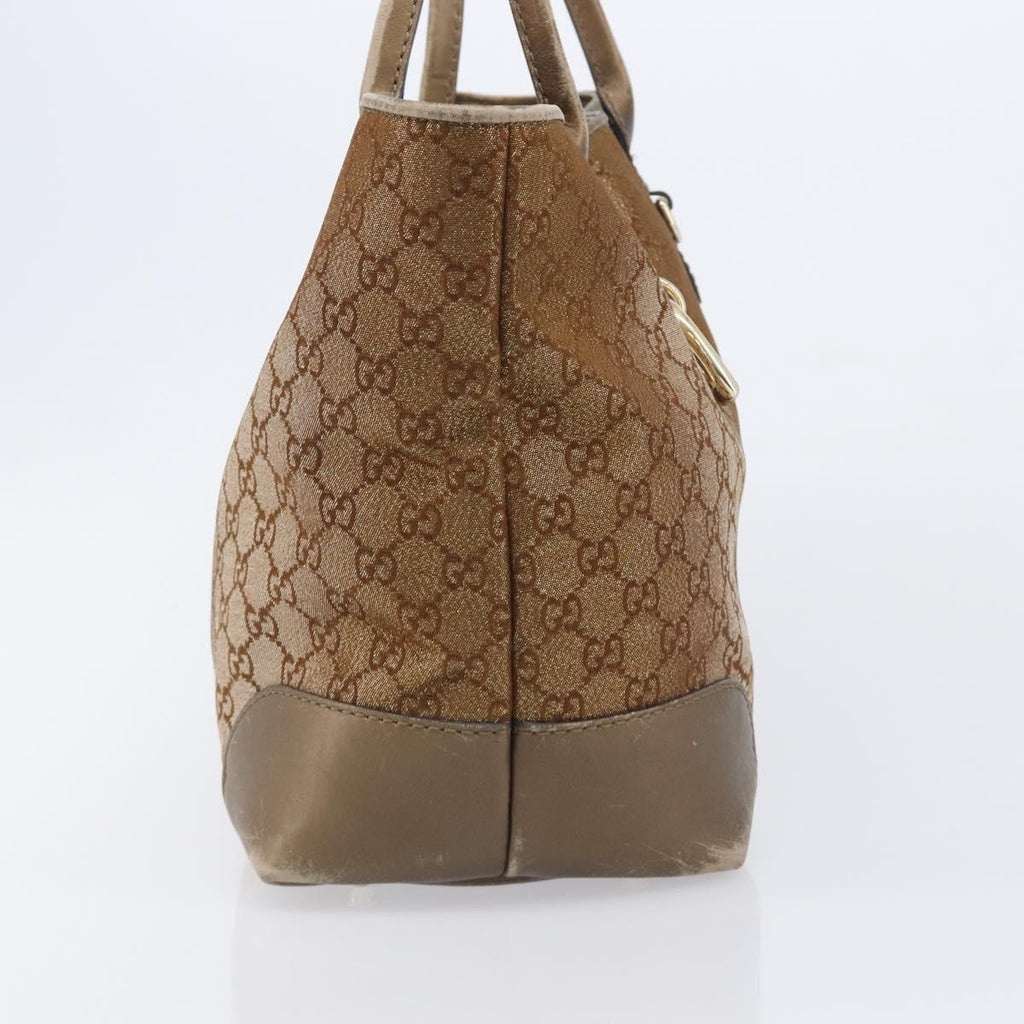 GUCCI GG Canvas Tote Bag Beige Gold 269956 Auth BA16448