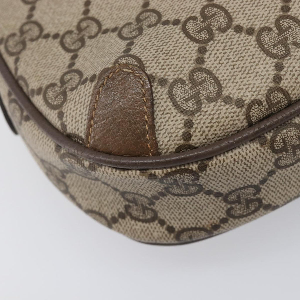 GUCCI GG Supreme Web Sherry Line Bag PVC Beige Gold 89 02 066 Auth BA16454