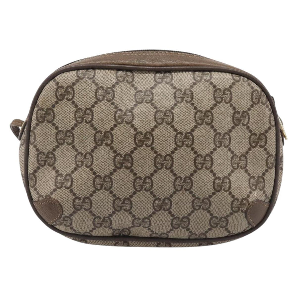 GUCCI GG Supreme Web Sherry Line Bag PVC Beige Gold 89 02 066 Auth BA16454