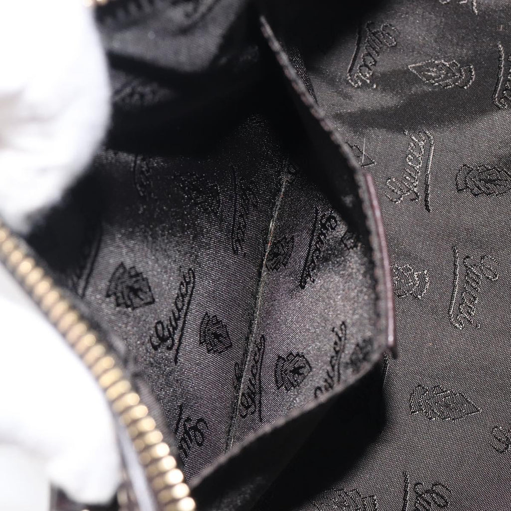 GUCCI GG Crystal Hand Bag Coated Canvas Beige Gold Tone 181485 Auth BA16517