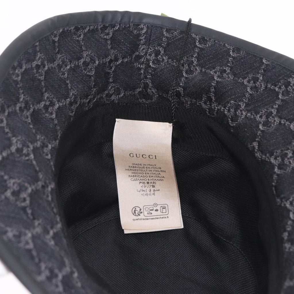 GUCCI GG Marmont Bucket Hat M Beige Gold 768647 Auth BA16737M