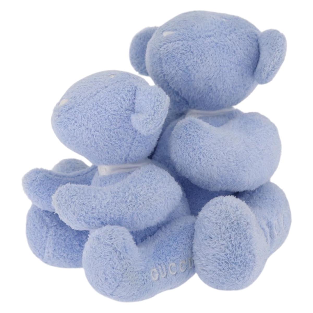 GUCCI Teddy Bear Pile 2 Set Light Blue Auth BA16761
