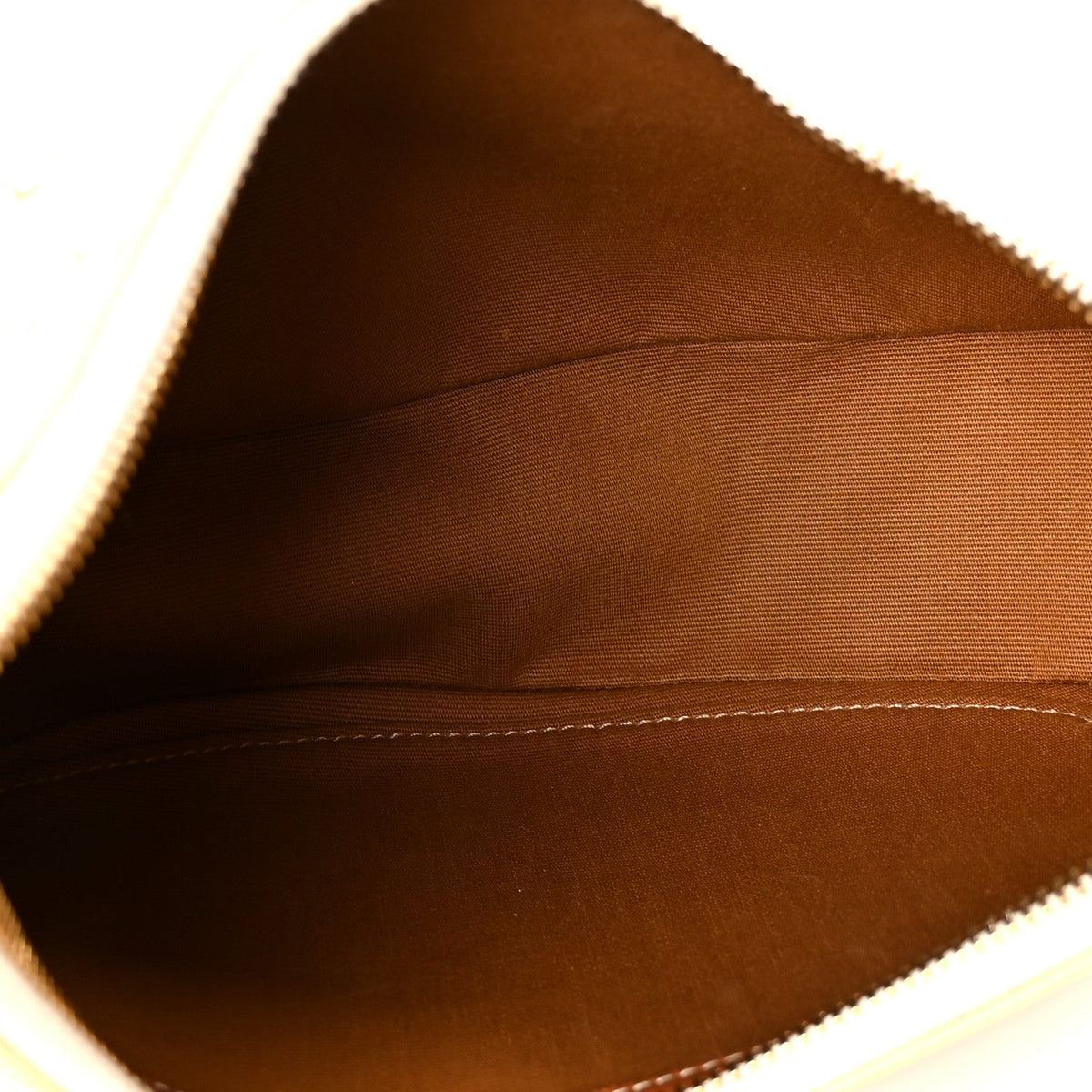 Canvas Calfskin Ava Triomphe Shoulder Bag White