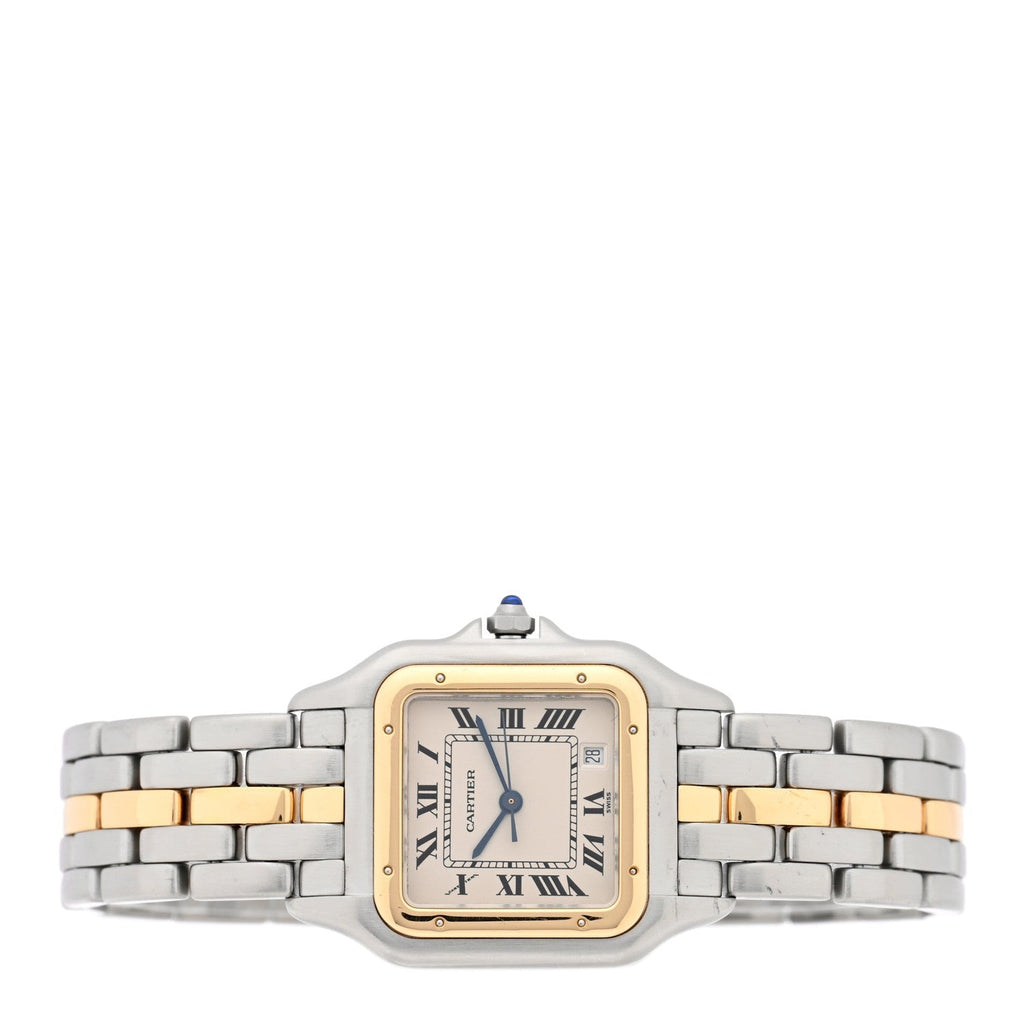 Stainless Steel 18K Yellow Gold 27mm Panthere Quartz Watch