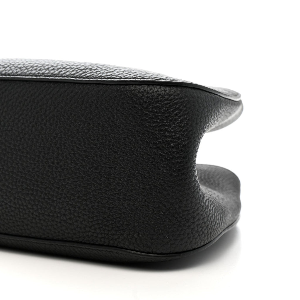 Grained Calfskin Alger Shoulder Bag Black