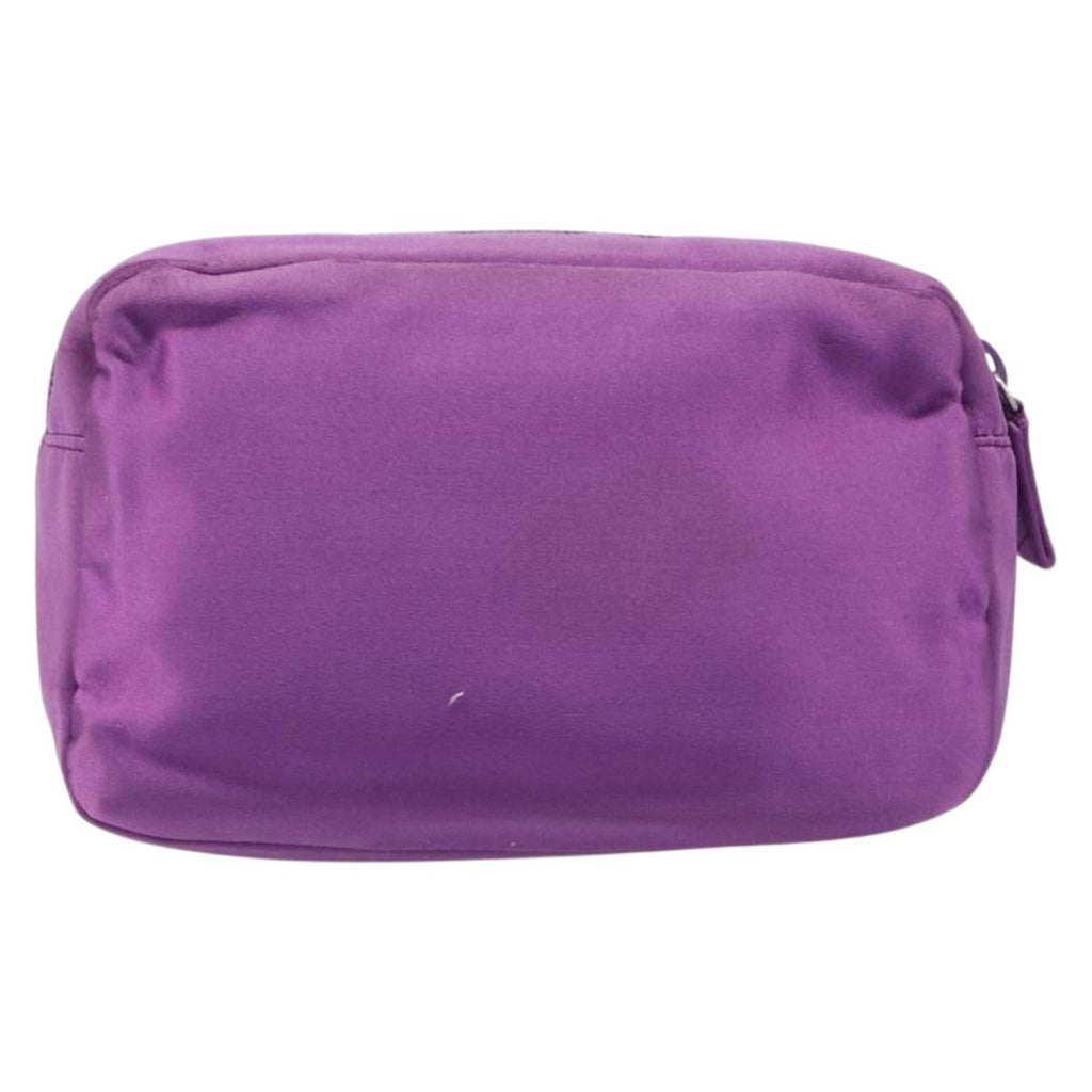 PRADA Pouch Satin Purple Silver Auth bs37251