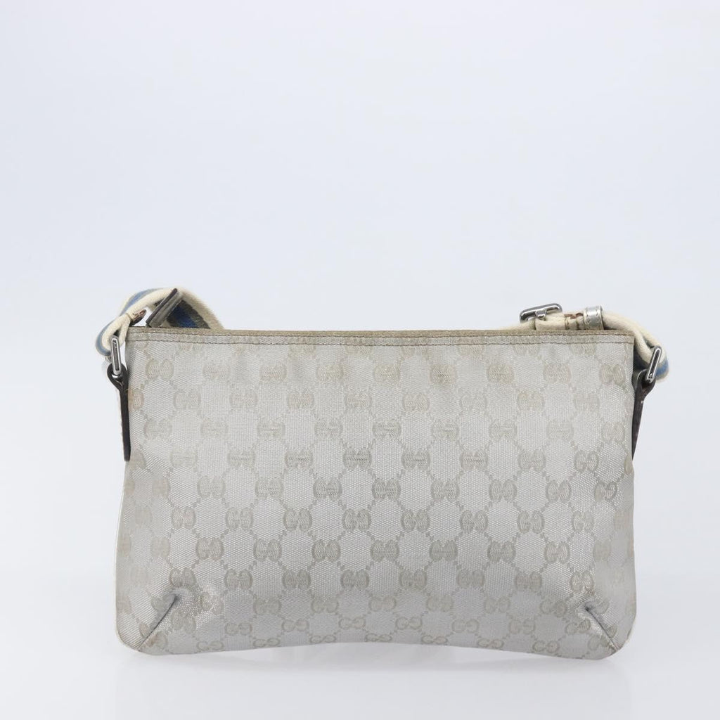 GUCCI GG Supreme Shoulder Bag 3 Set Beige Black Silver Auth bs37284