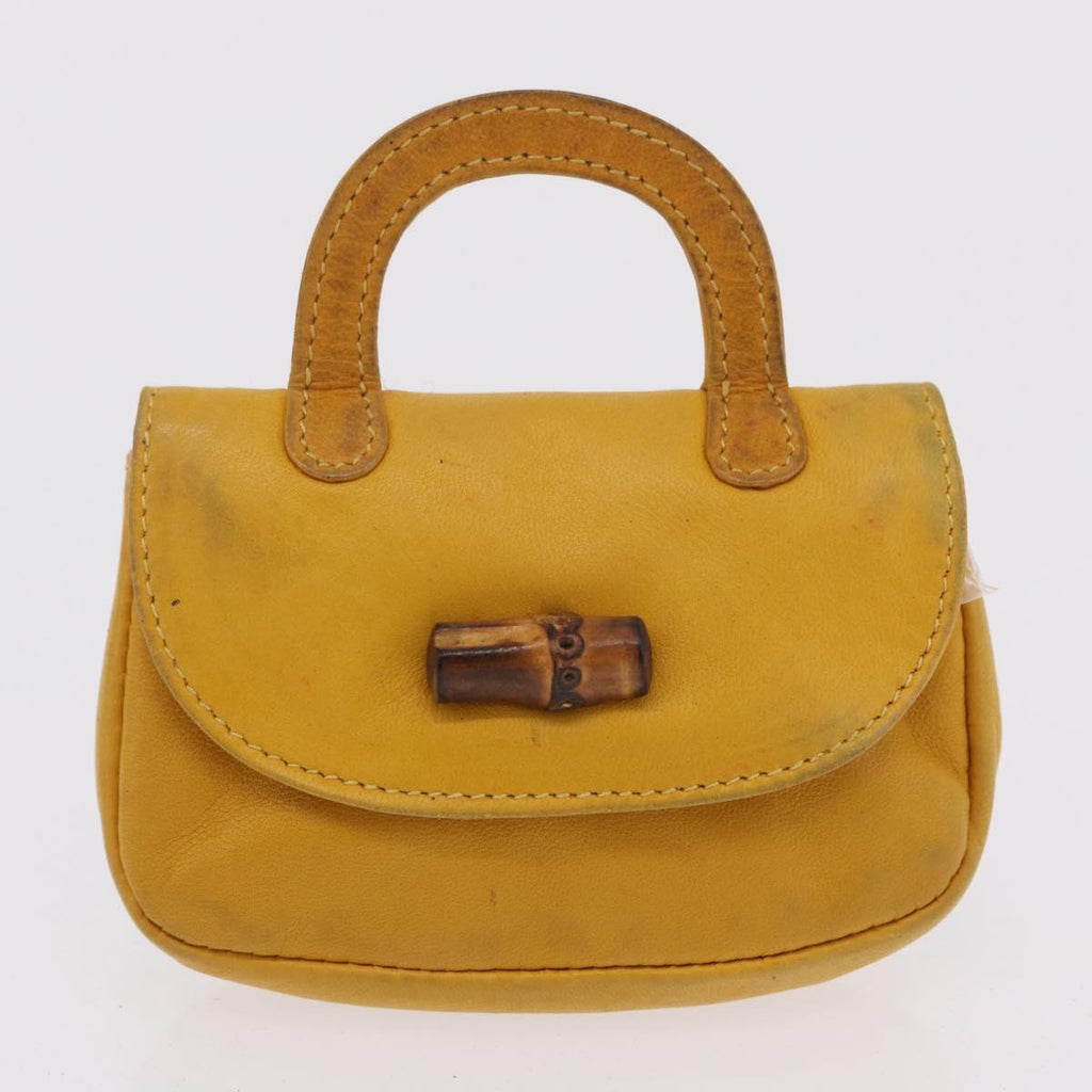 GUCCI GG Supreme Sherry Line Bag PVC Leather 3 Set Beige Yellow Auth bs37438