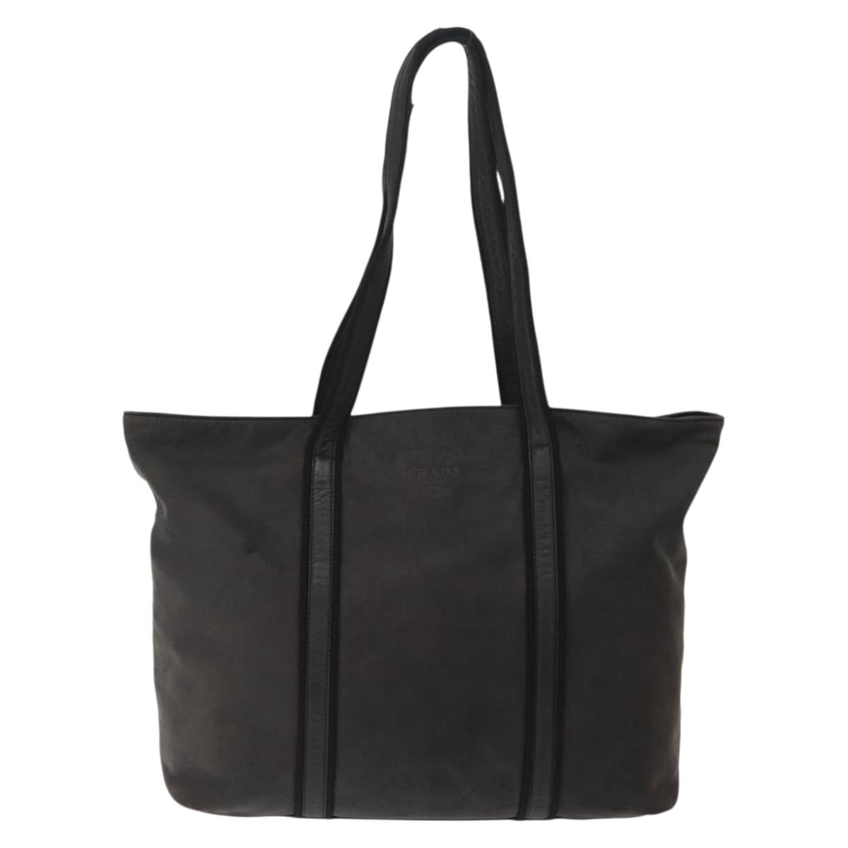 PRADA Hand Bag Nylon Leather 5 Set Black Beige Auth bs37447