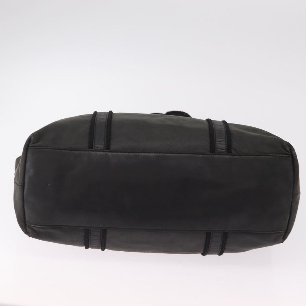 PRADA Hand Bag Nylon Leather 5 Set Black Beige Auth bs37447