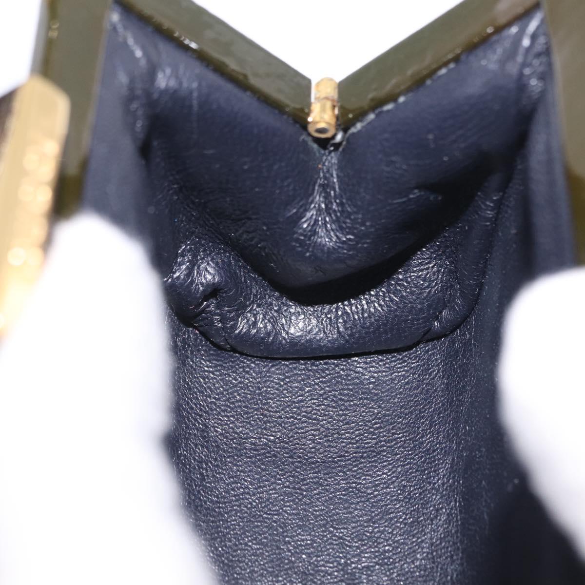 GUCCI Shoulder Bag Patent leather Green Gold Auth bs37548