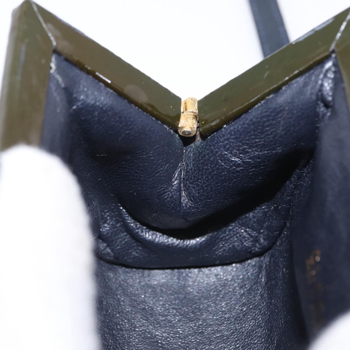 GUCCI Shoulder Bag Patent leather Green Gold Auth bs37548