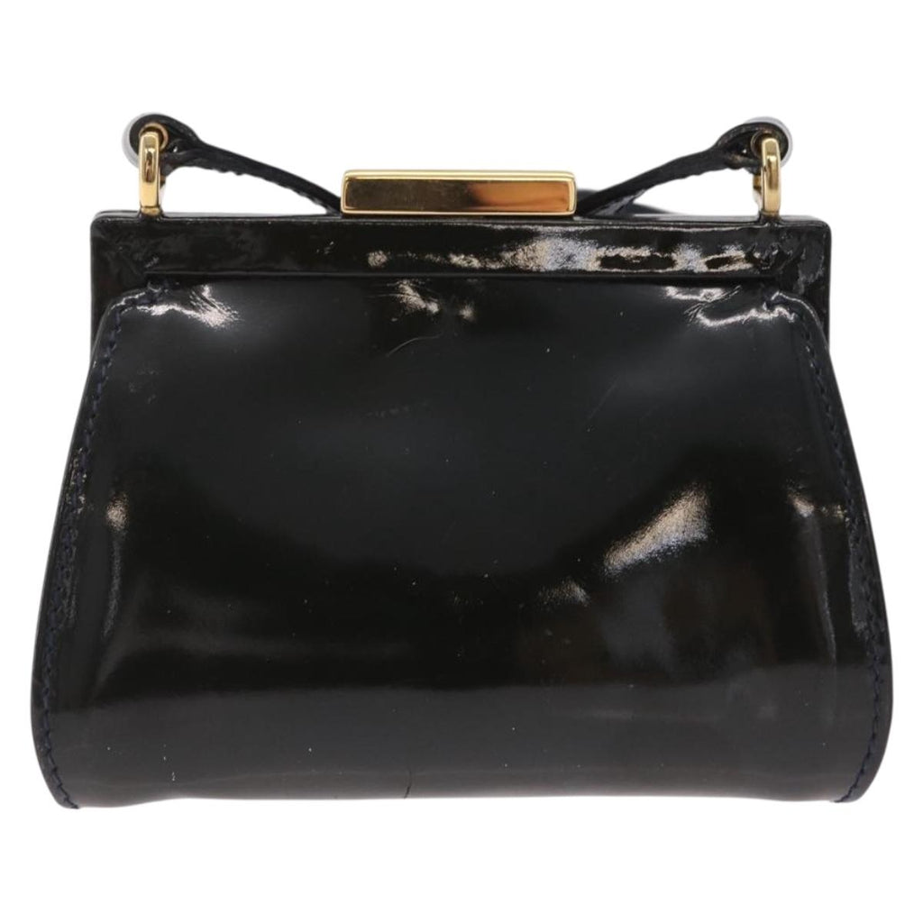 GUCCI Shoulder Bag Patent leather Green Gold Auth bs37548