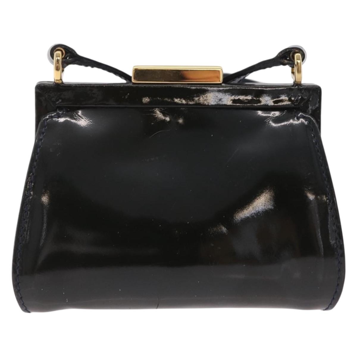 GUCCI Shoulder Bag Patent leather Green Gold Auth bs37548