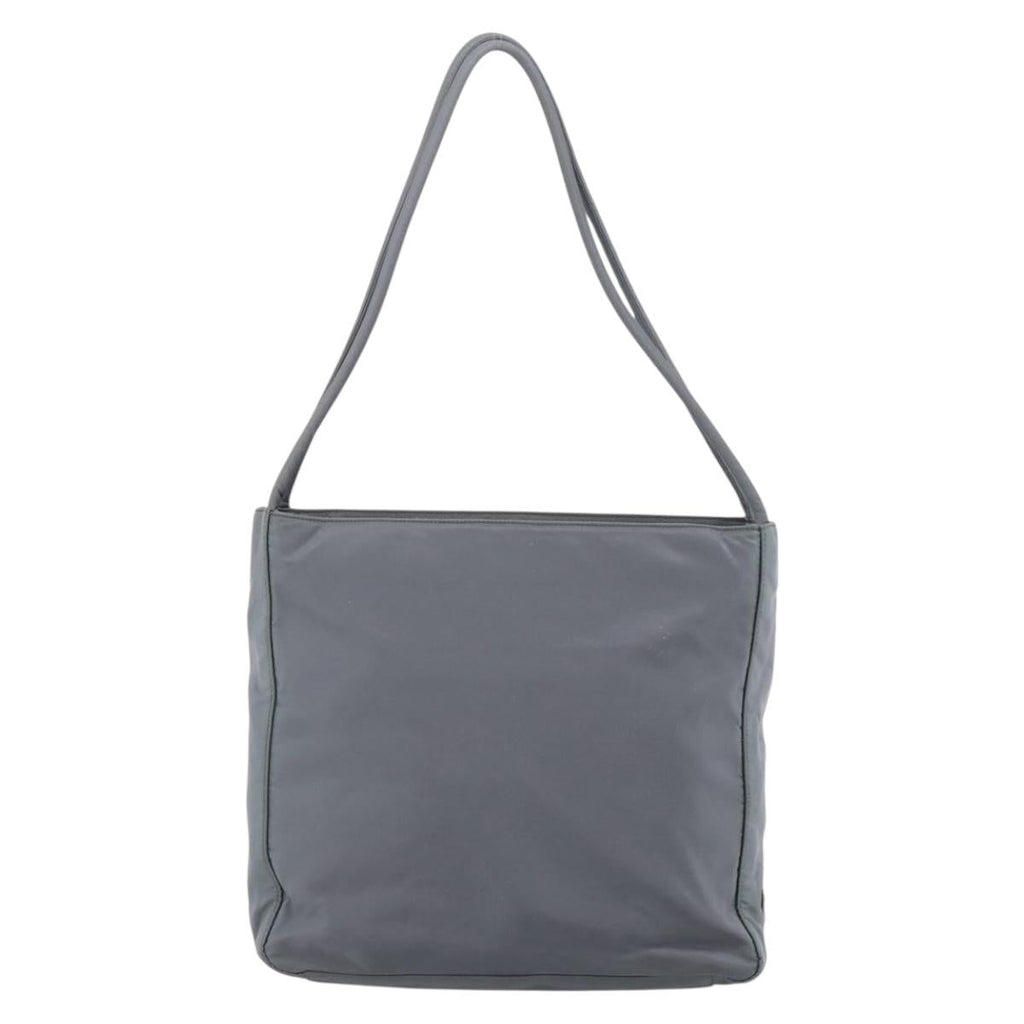 PRADA Tote Bag Nylon Gray Silver Auth bs37578