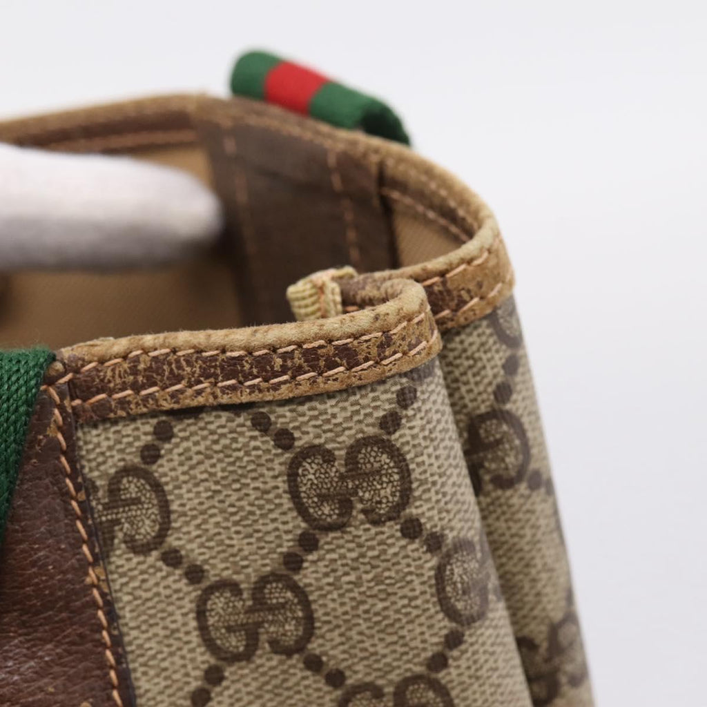 GUCCI GG Canvas Web Sherry Line Tote Bag Beige Red Green 89 02 003 Auth bs37587