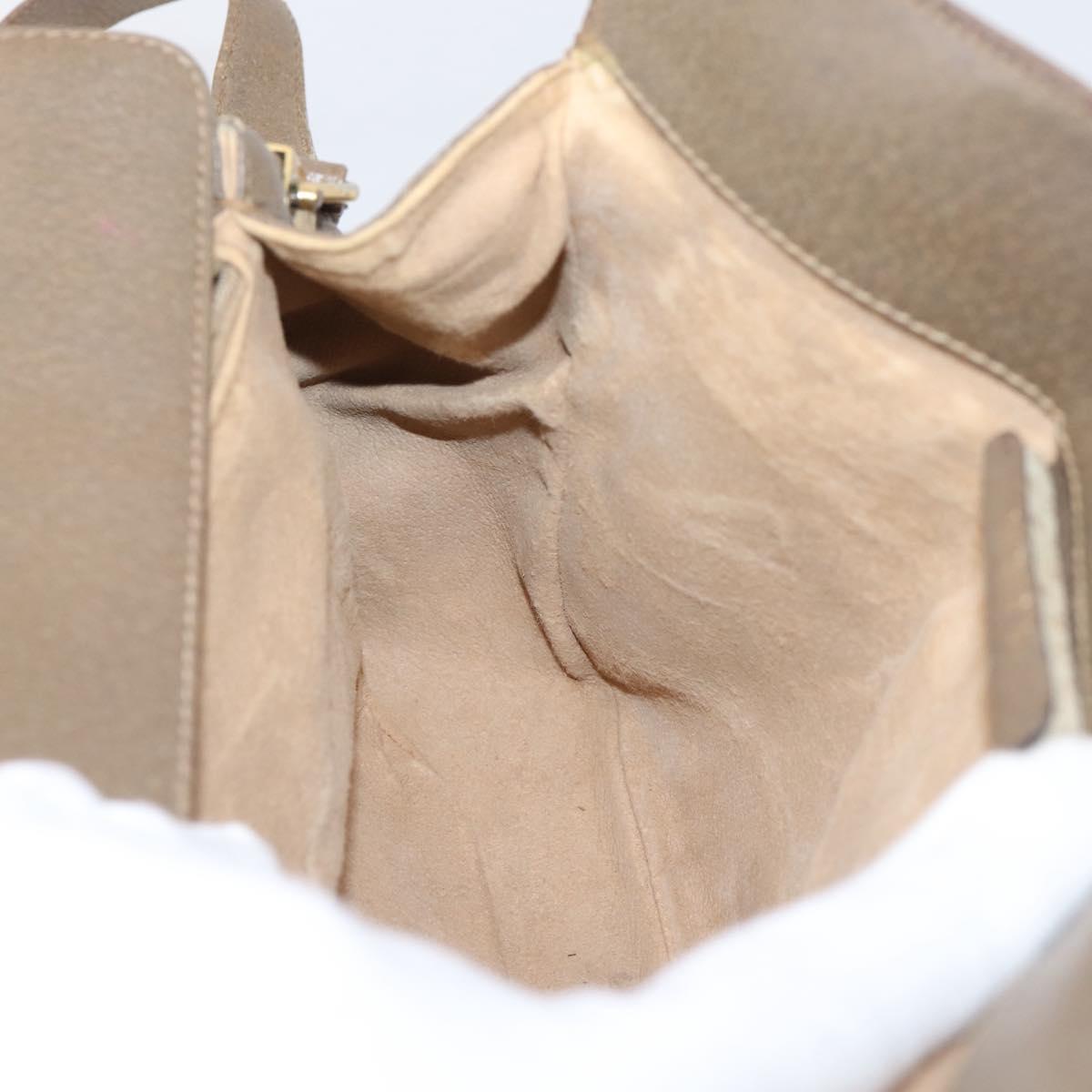 GUCCI GG Supreme Web Sherry Line Bag PVC Beige Gold 116 02 076 Auth bs37680