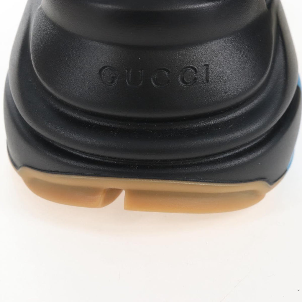 GUCCI Lighton Webprint Sneakers 5 Black Auth bs37734M