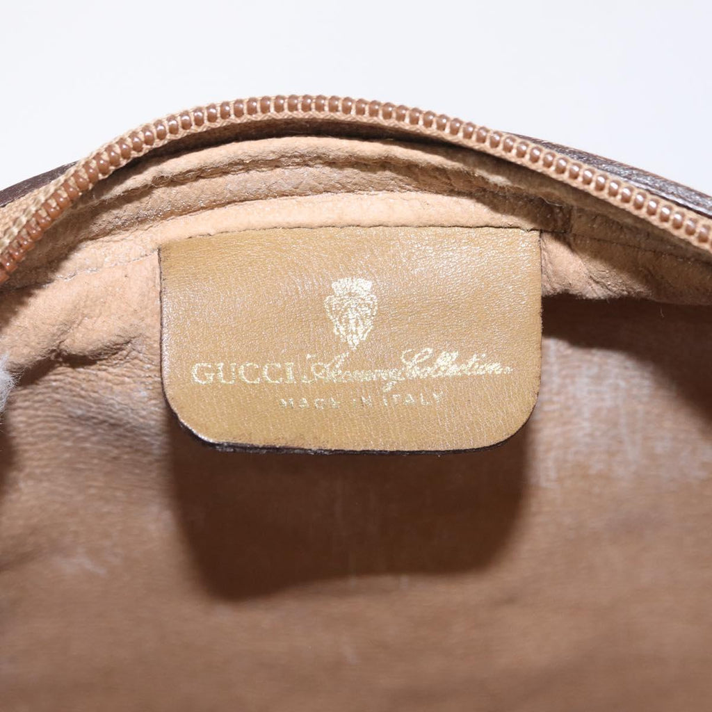 GUCCI Web Sherry Line Shoulder Bag Canvas Beige Gold Tone 010 378 Auth bs37760