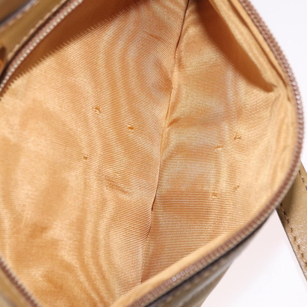 GUCCI Web Sherry Line Shoulder Bag Canvas Beige Gold Tone 010 378 Auth bs37760