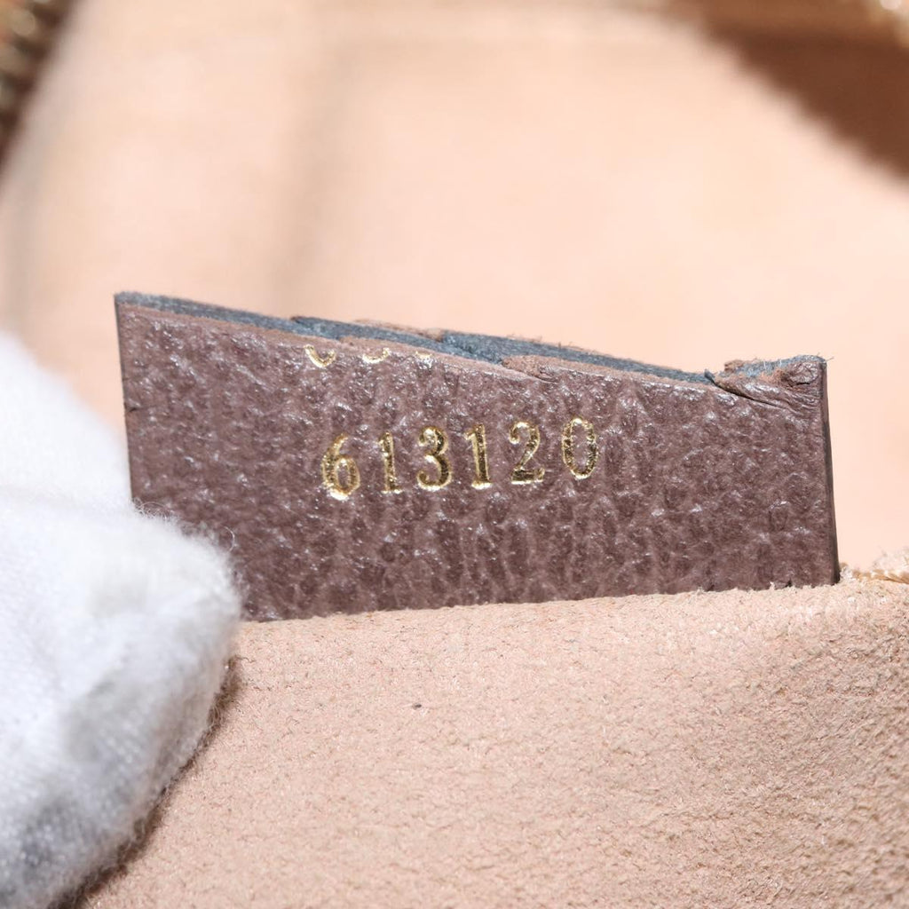 GUCCI x Disney MicroGG Mickey Mouse Shoulder Bag PVC Beige Gold Auth bs37790