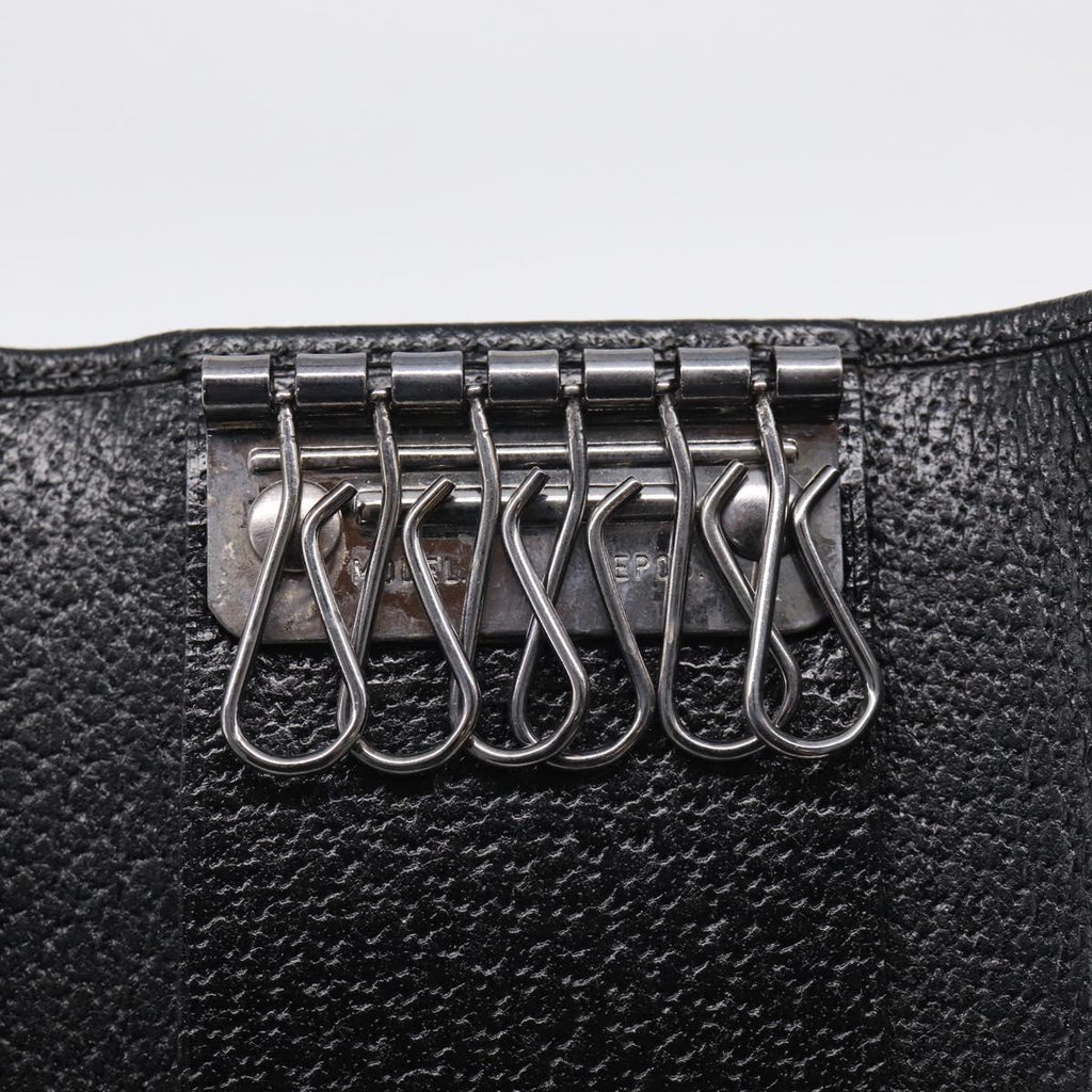 GUCCI Key Case Leather Black Silver 033 0959 Auth bs37882