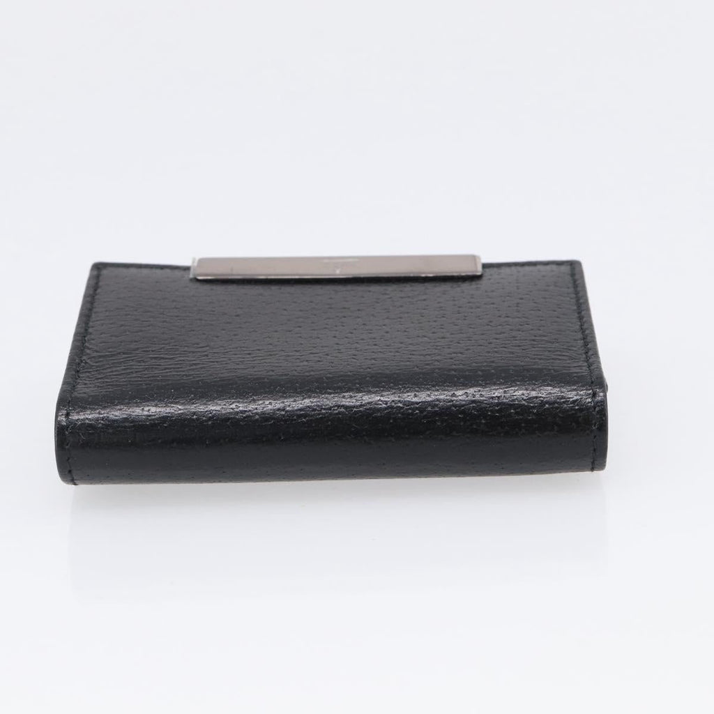 GUCCI Key Case Leather Black Silver 033 0959 Auth bs37882