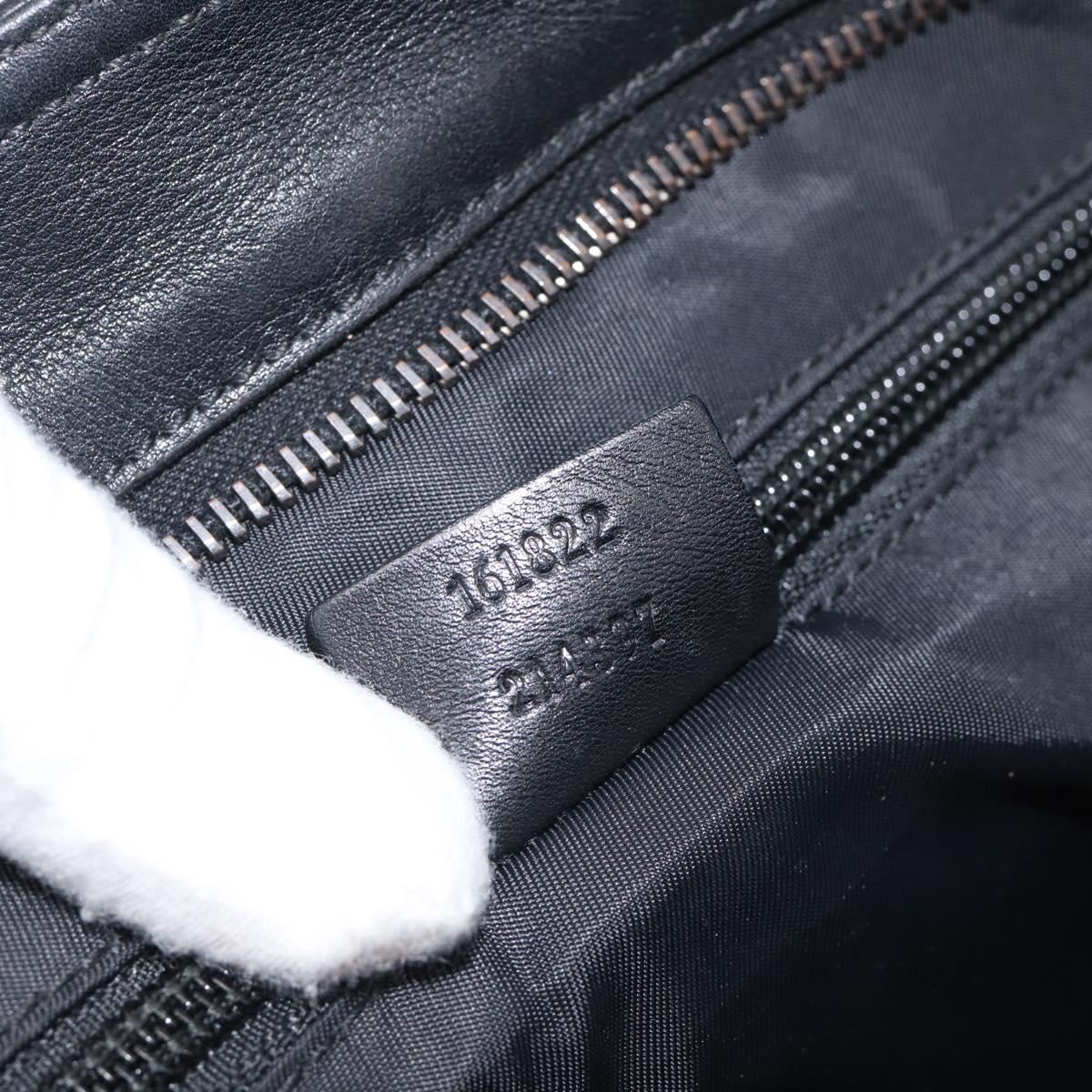 GUCCI GuccissimaGG Shoulder Bag Leather Black Silver 161822 Auth bs37902