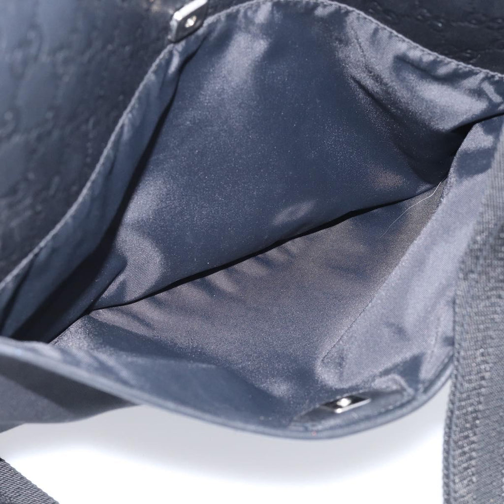 GUCCI GuccissimaGG Shoulder Bag Leather Black Silver 161822 Auth bs37902