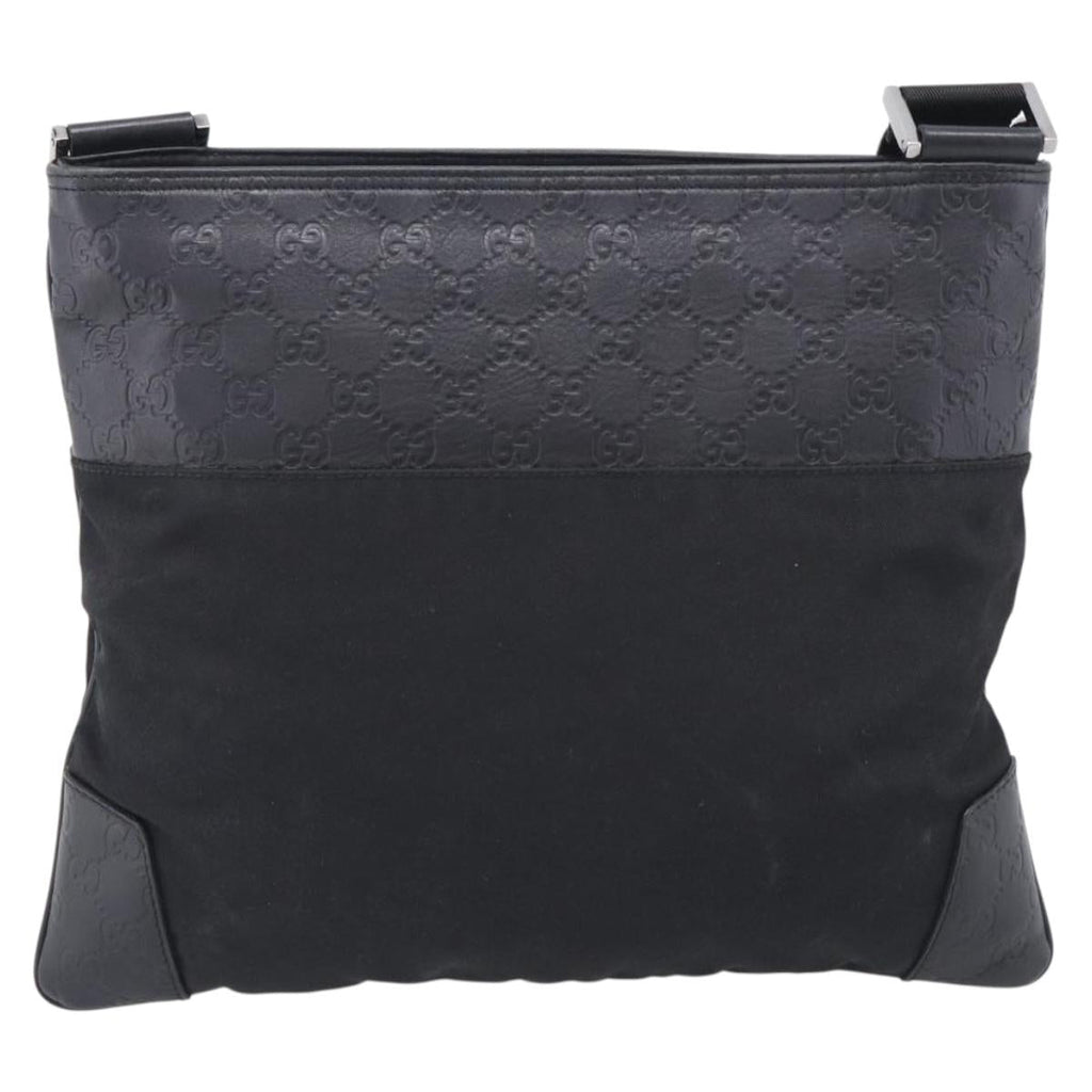 GUCCI GuccissimaGG Shoulder Bag Leather Black Silver 161822 Auth bs37902