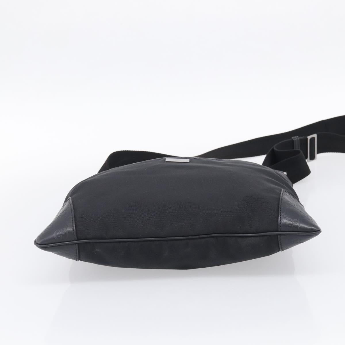 GUCCI GuccissimaGG Shoulder Bag Leather Black Silver 161822 Auth bs37902