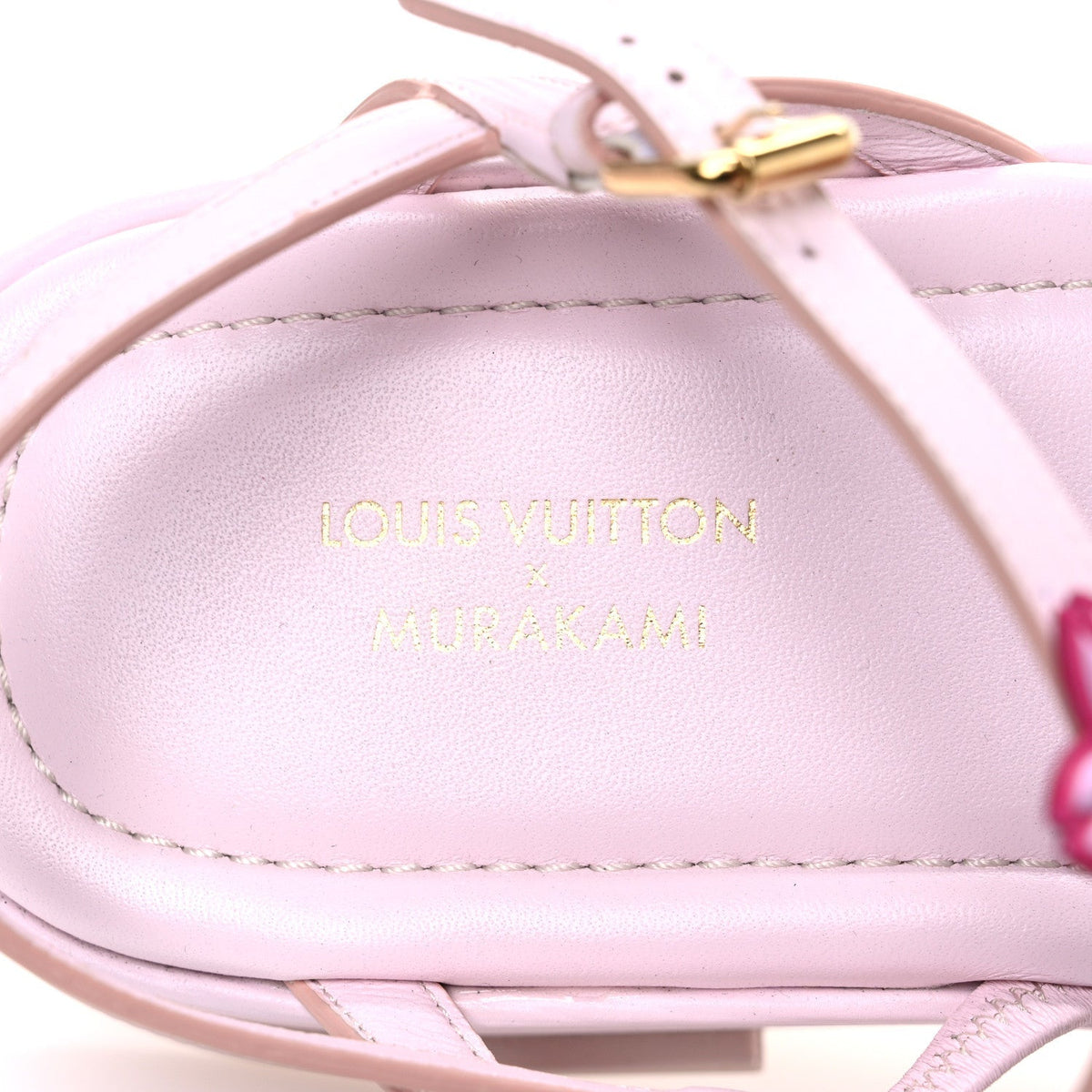 LV X TM Cherry Blossom Calfskin Maya Flatform Sandals 40 Light Pink