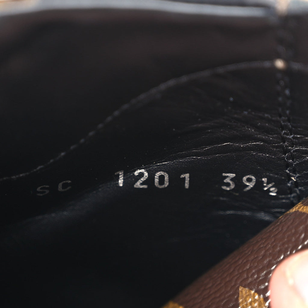 Suede Calfskin Monogram Laureate Platform Desert Boots 39.5 Taupe