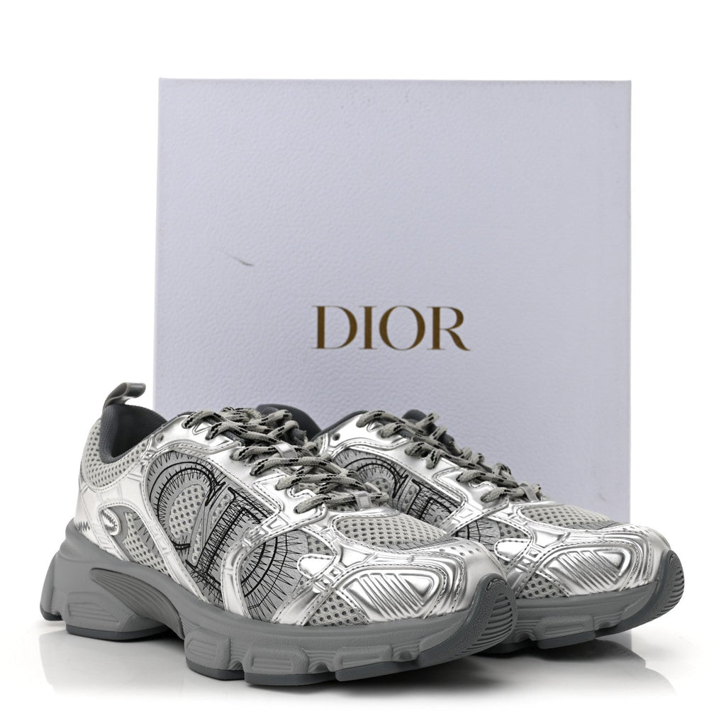Technical Mesh Dior Chrono Sneakers 38.5 Silver