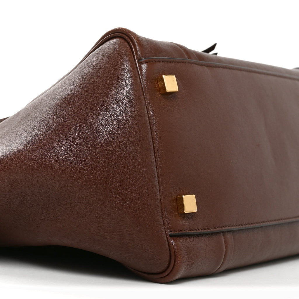 Supple Shiny Lambskin Medium Smiling New Luggage Brick