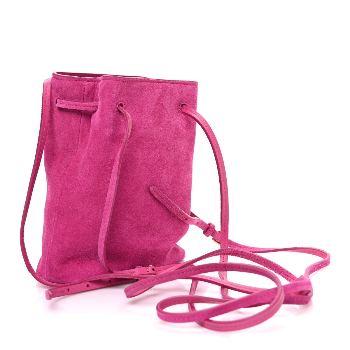 Camoscio Mini Drawstring Bag Fuxia